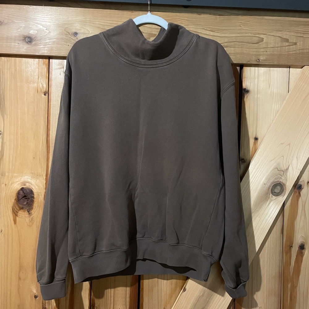 Joah Brown cocoa French terry Turtleneck Sweatshirt